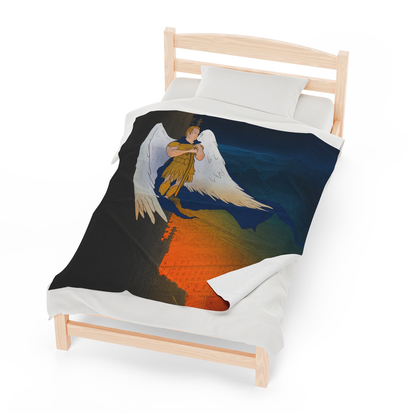 Saint Michael Velveteen Plush Blanket