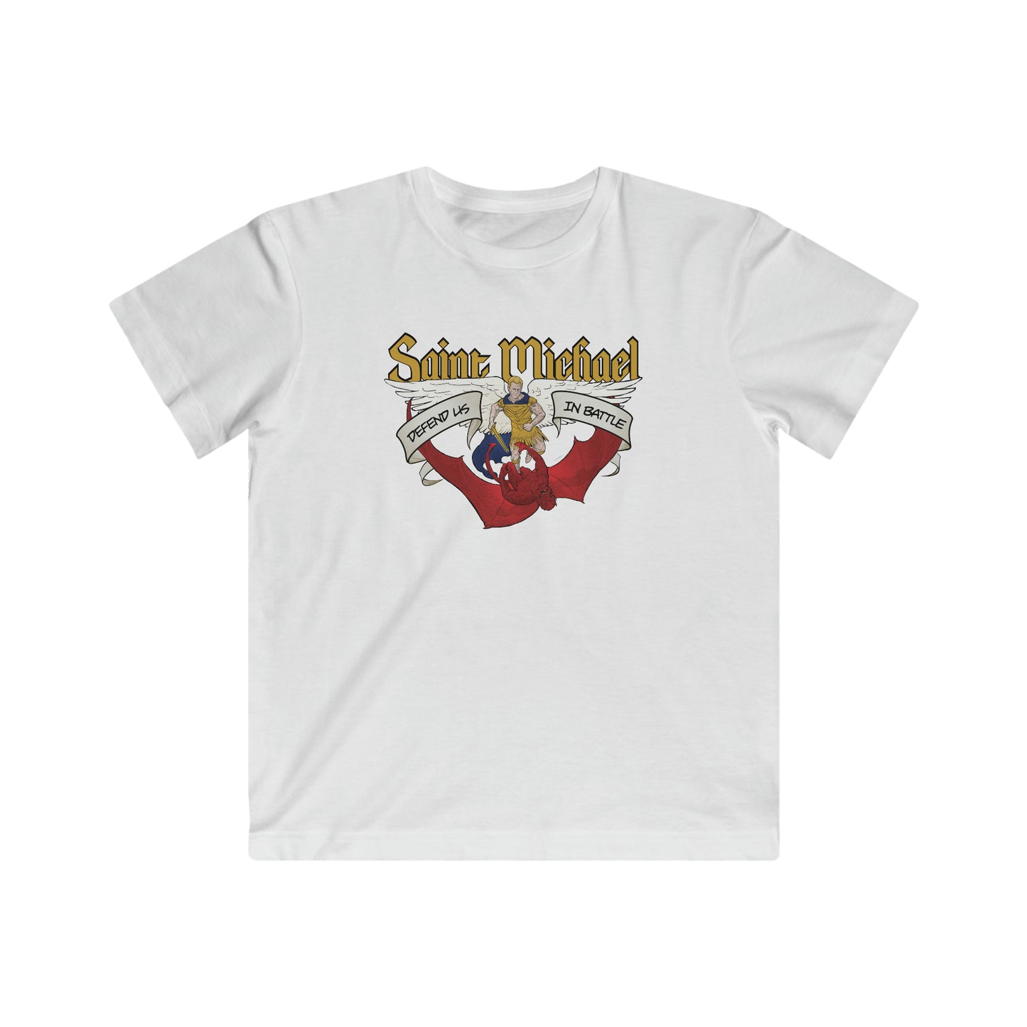 St. Michael Defend Us In Battle Kids Tee