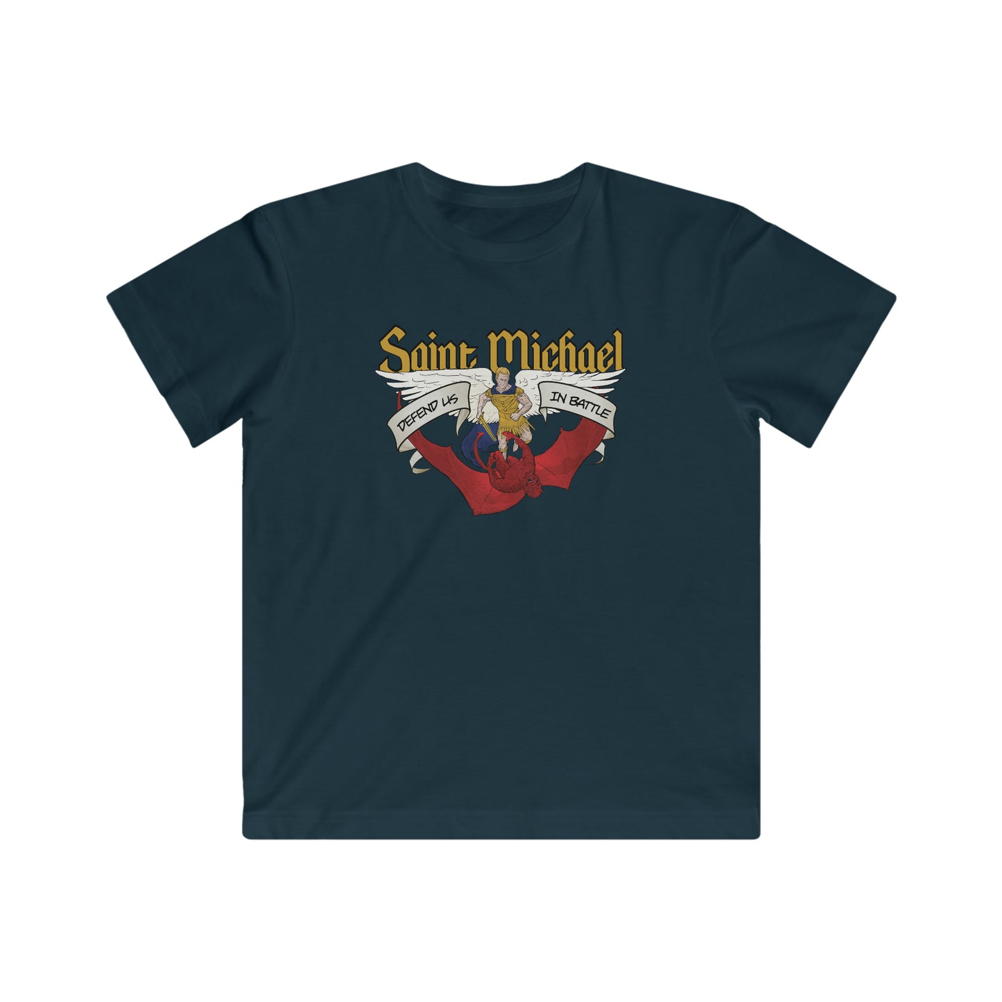 St. Michael Defend Us In Battle Kids Tee