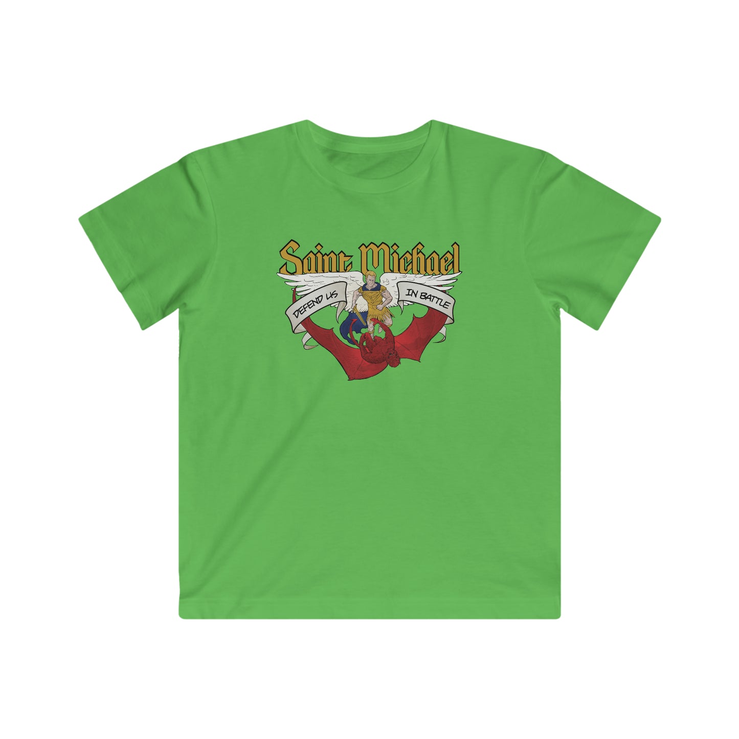 St. Michael Defend Us In Battle Kids Tee