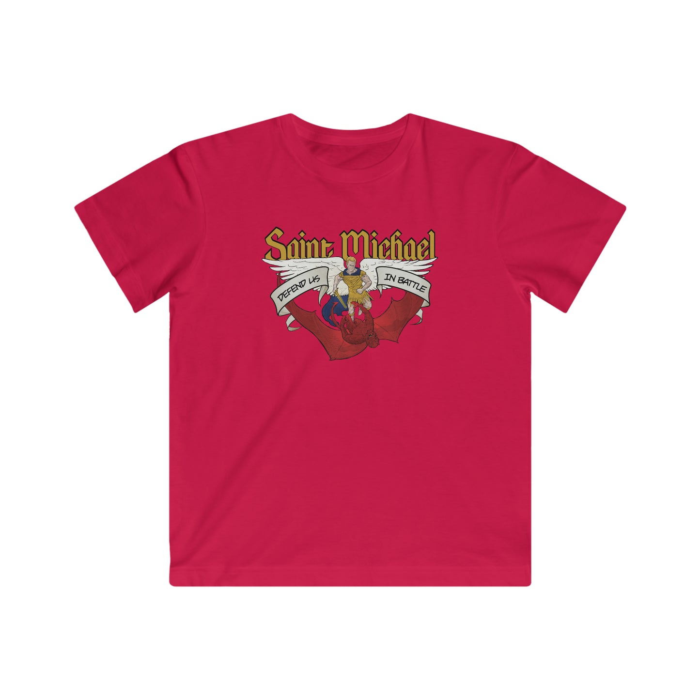 St. Michael Defend Us In Battle Kids Tee