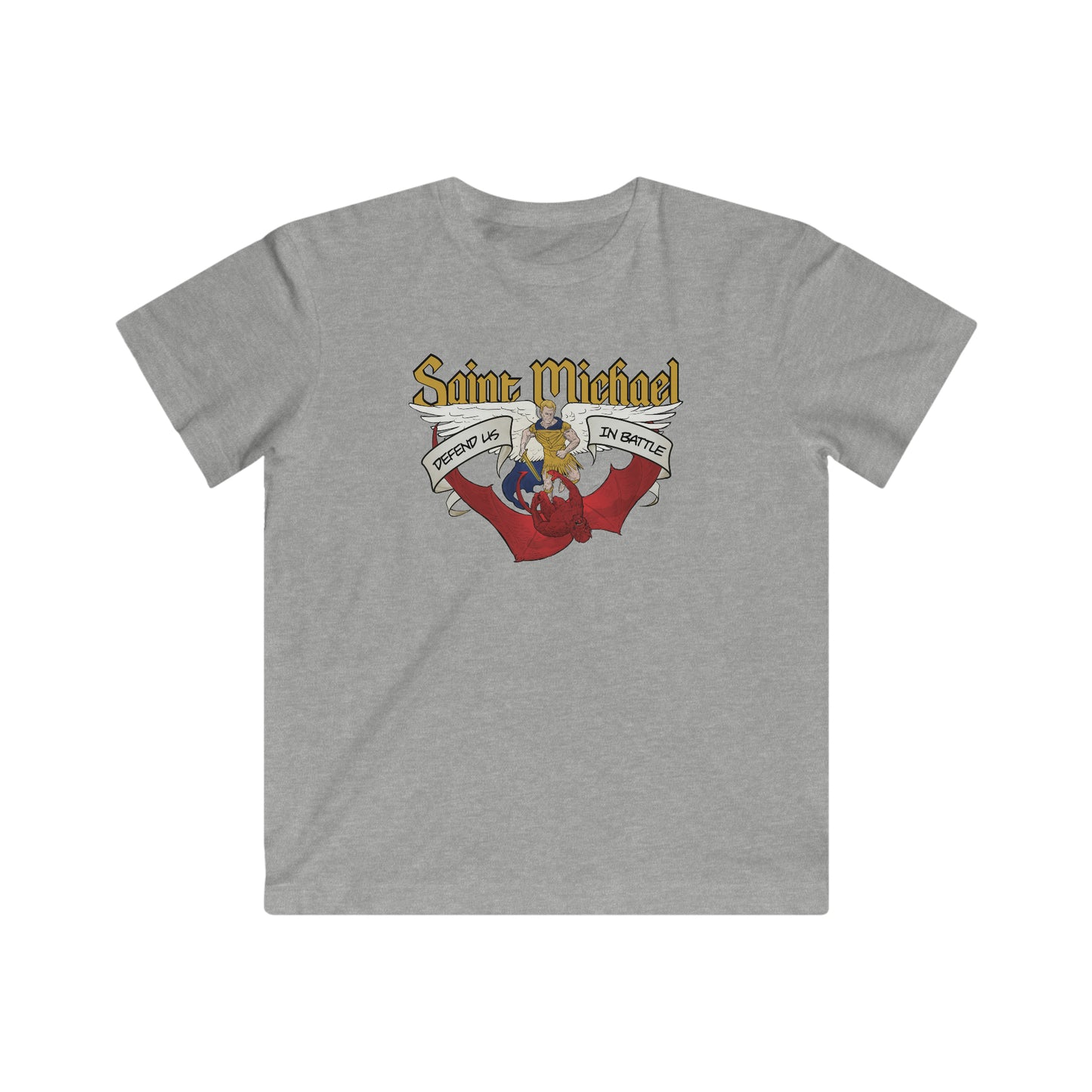 St. Michael Defend Us In Battle Kids Tee