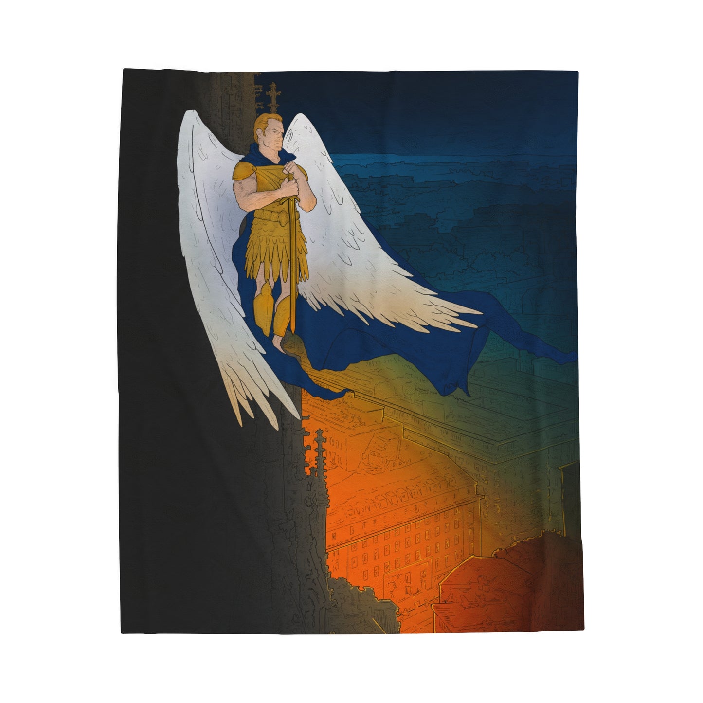 Saint Michael Velveteen Plush Blanket