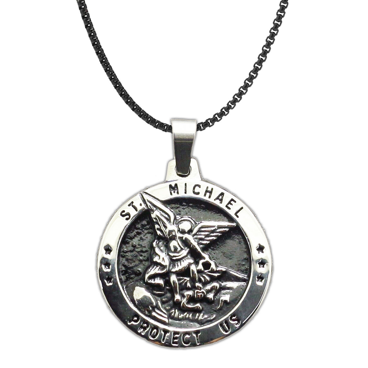 Stainless Steel St. Michael Medal for Men